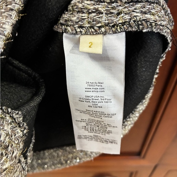 Maje Metallic cotton-blend tweed mini dress - Picture 7 of 11